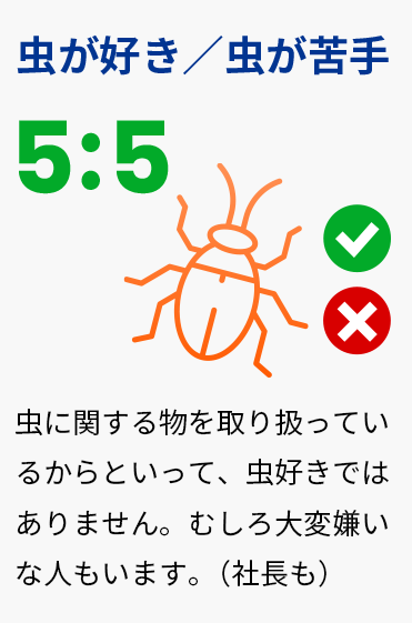 虫が好き／虫が苦手
